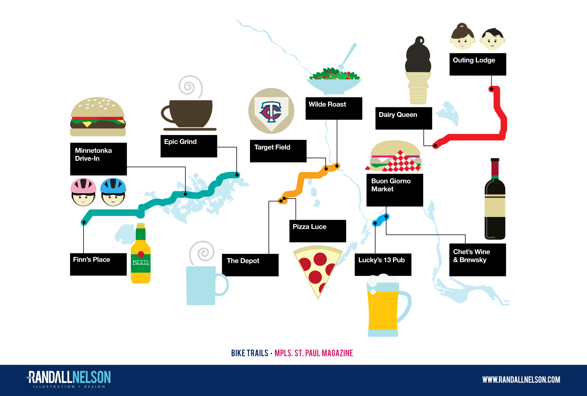 Mpls. St. Paul Magazine Bike Route Map