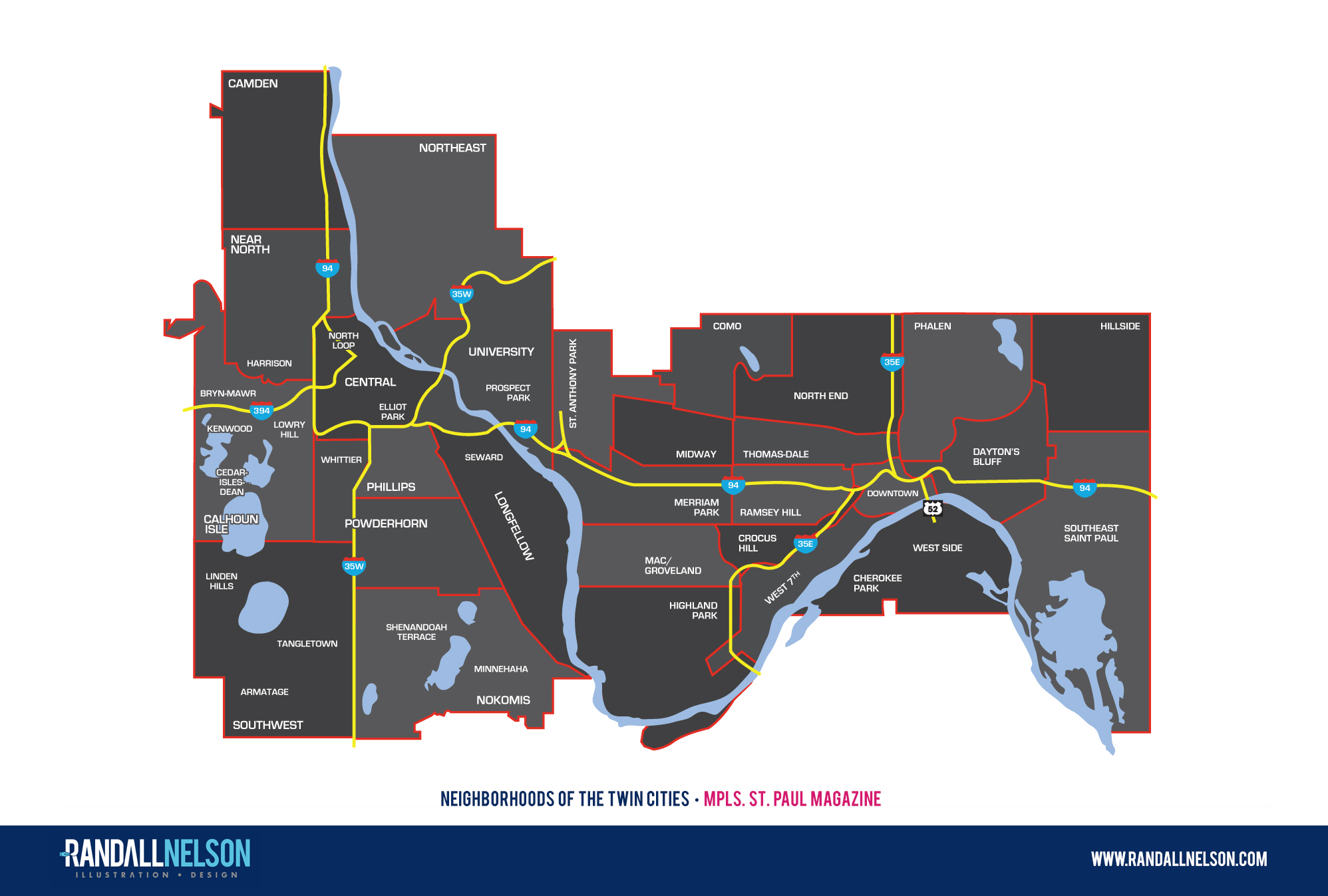 Mpls. St. Paul Magazine Twin Cities Map